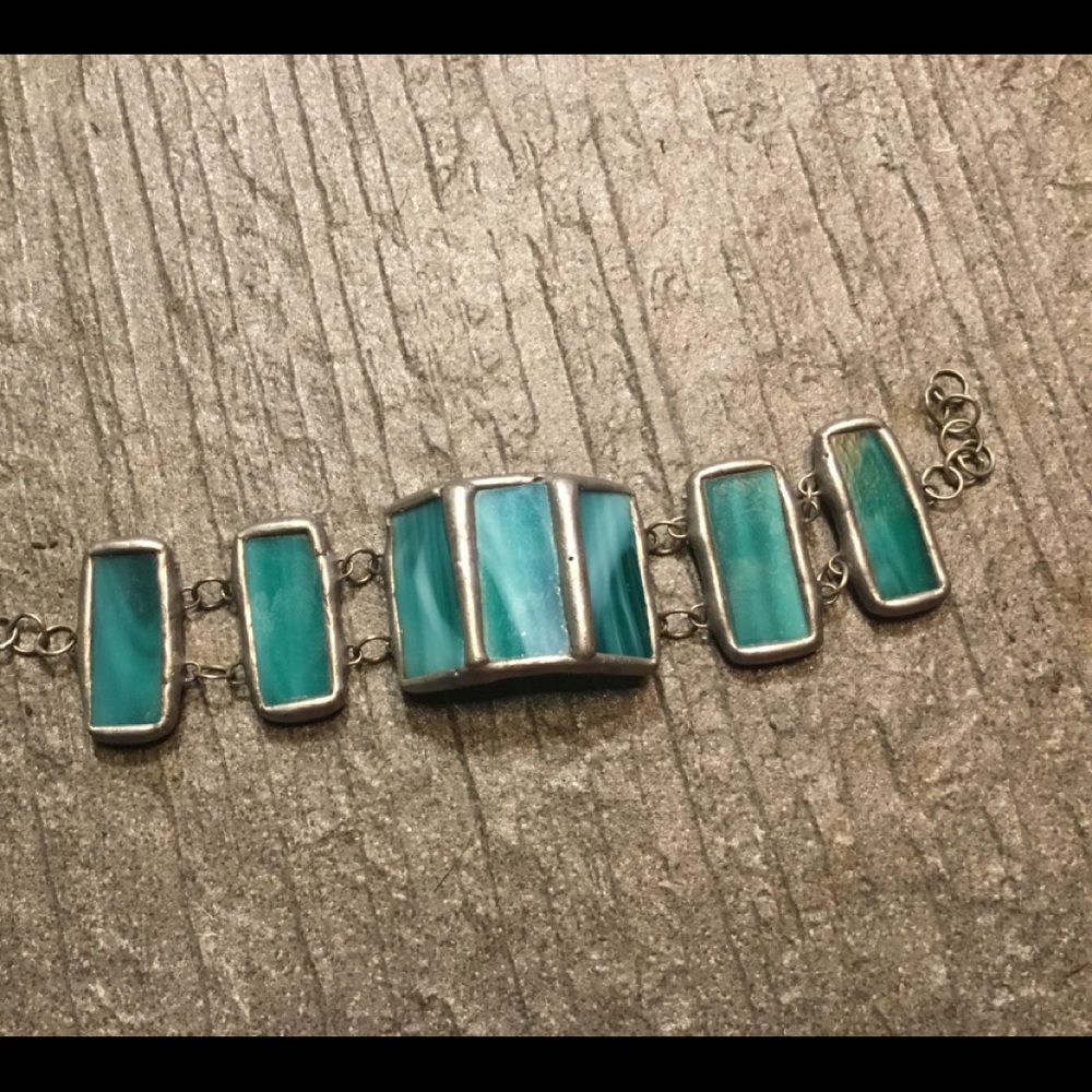 New listing. Leaded glass bracelet artisan made